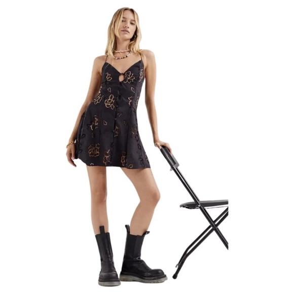 NWT For Love & Lemons Renee Mini Dress Black-XS RRP $242 - Picture 4 of 16